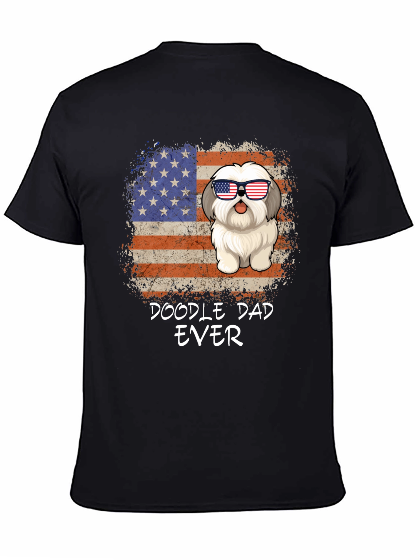 Doodle Dad Ever T-Shirt Patriotic Dog Tee