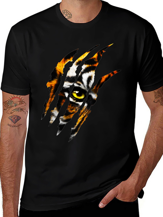 Tiger Eye Graphic Print Black T-Shirt