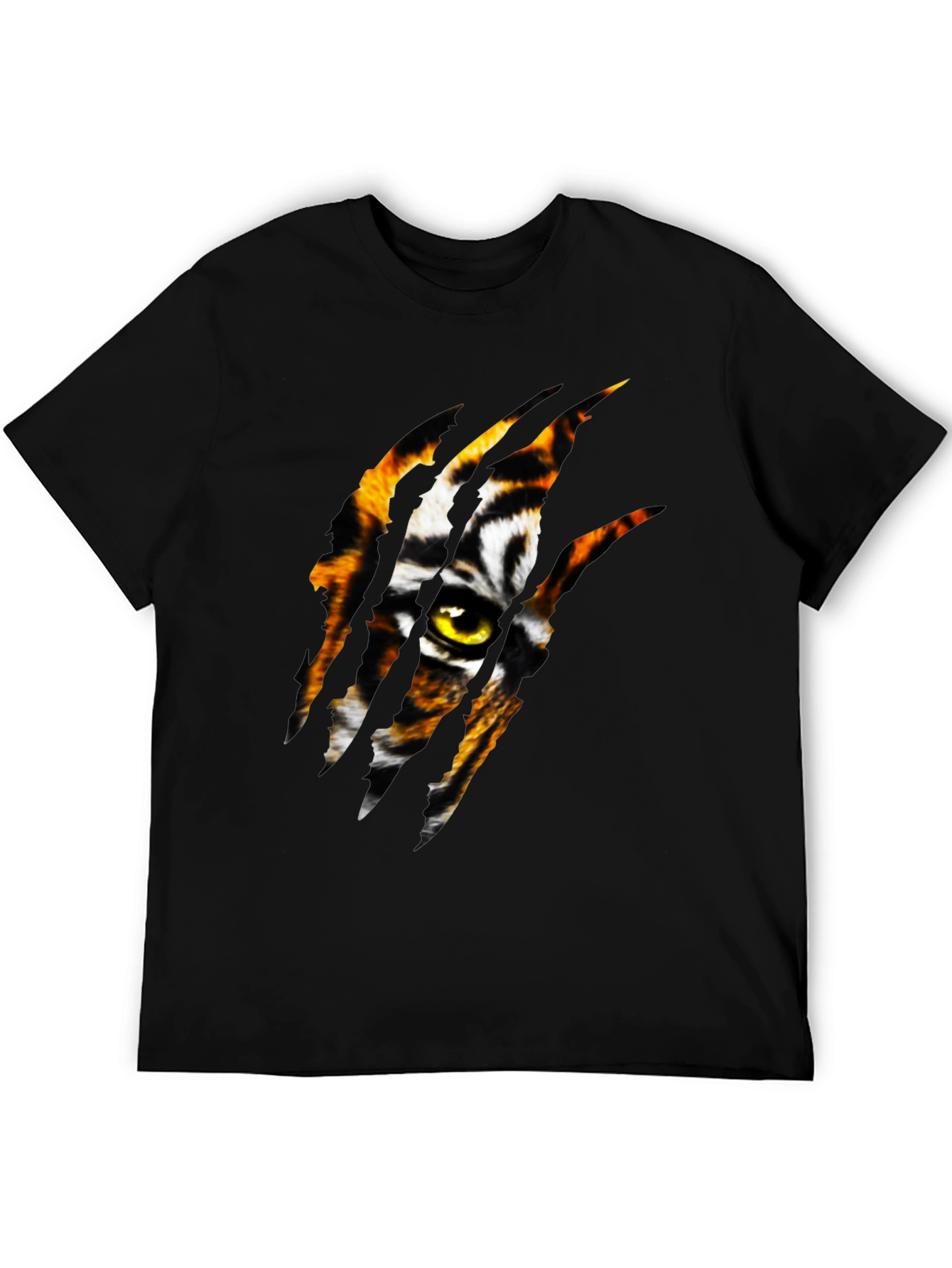 Tiger Eye Graphic Print Black T-Shirt