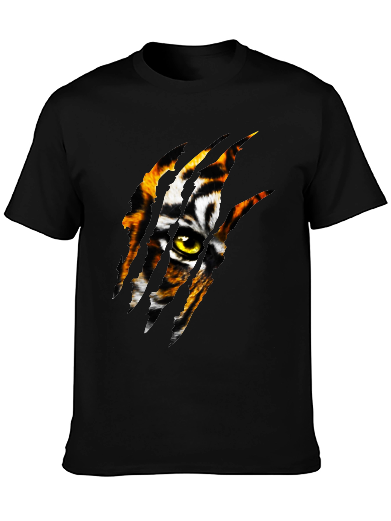 Tiger Eye Graphic Print Black T-Shirt