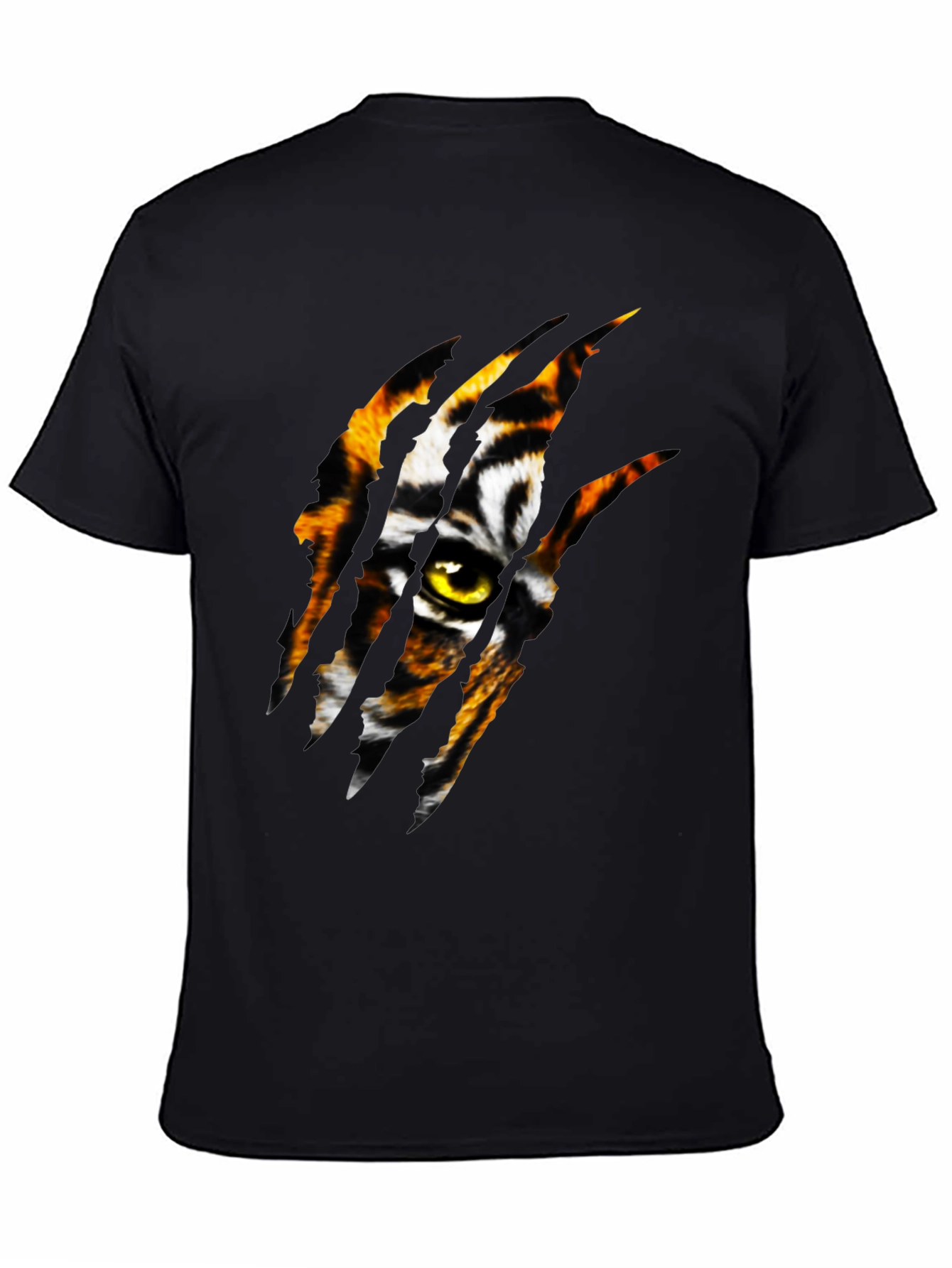 Tiger Eye Graphic Print Black T-Shirt