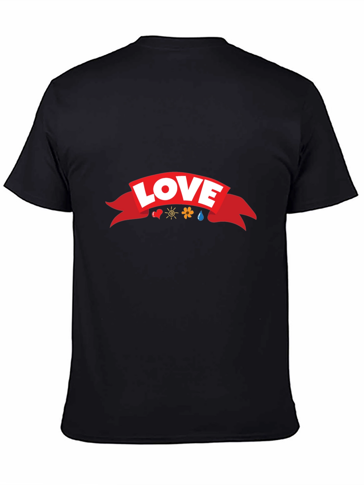 Love Ribbon Graphic T-Shirt - Black Casual Tee