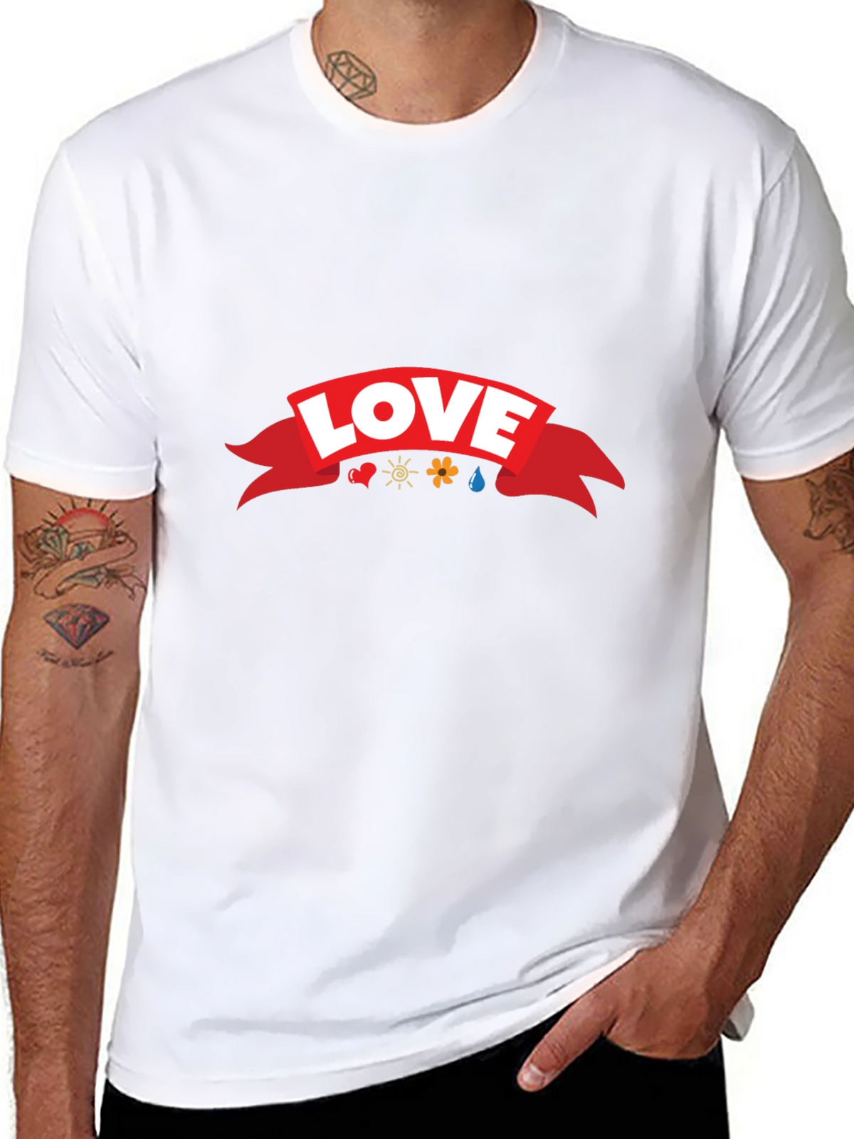 Love Ribbon Graphic T-Shirt - Black Casual Tee