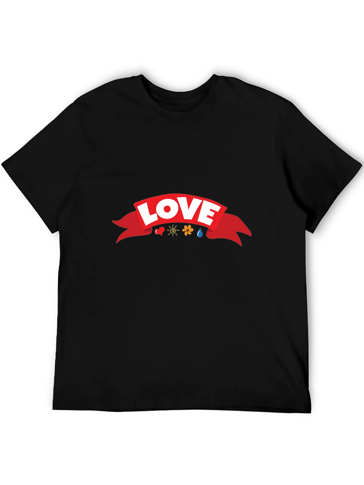 Love Ribbon Graphic T-Shirt - Black Casual Tee