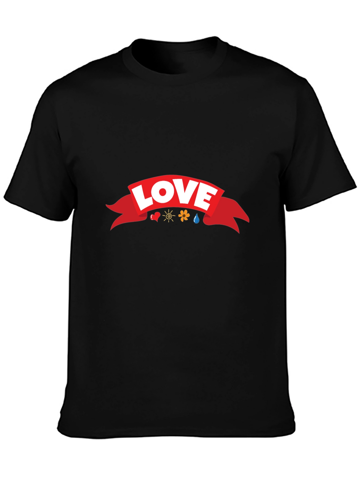 Love Ribbon Graphic T-Shirt - Black Casual Tee