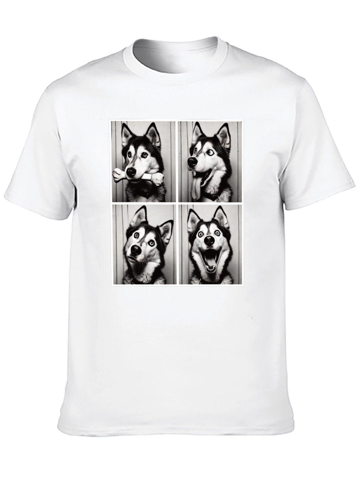 Husky Photo Booth T-Shirt - Mens Black Tee