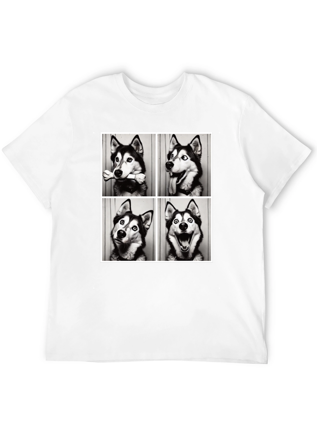 Husky Photo Booth T-Shirt - Mens Black Tee