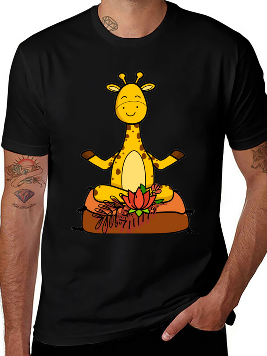 Yoga Giraffe Black T-Shirt