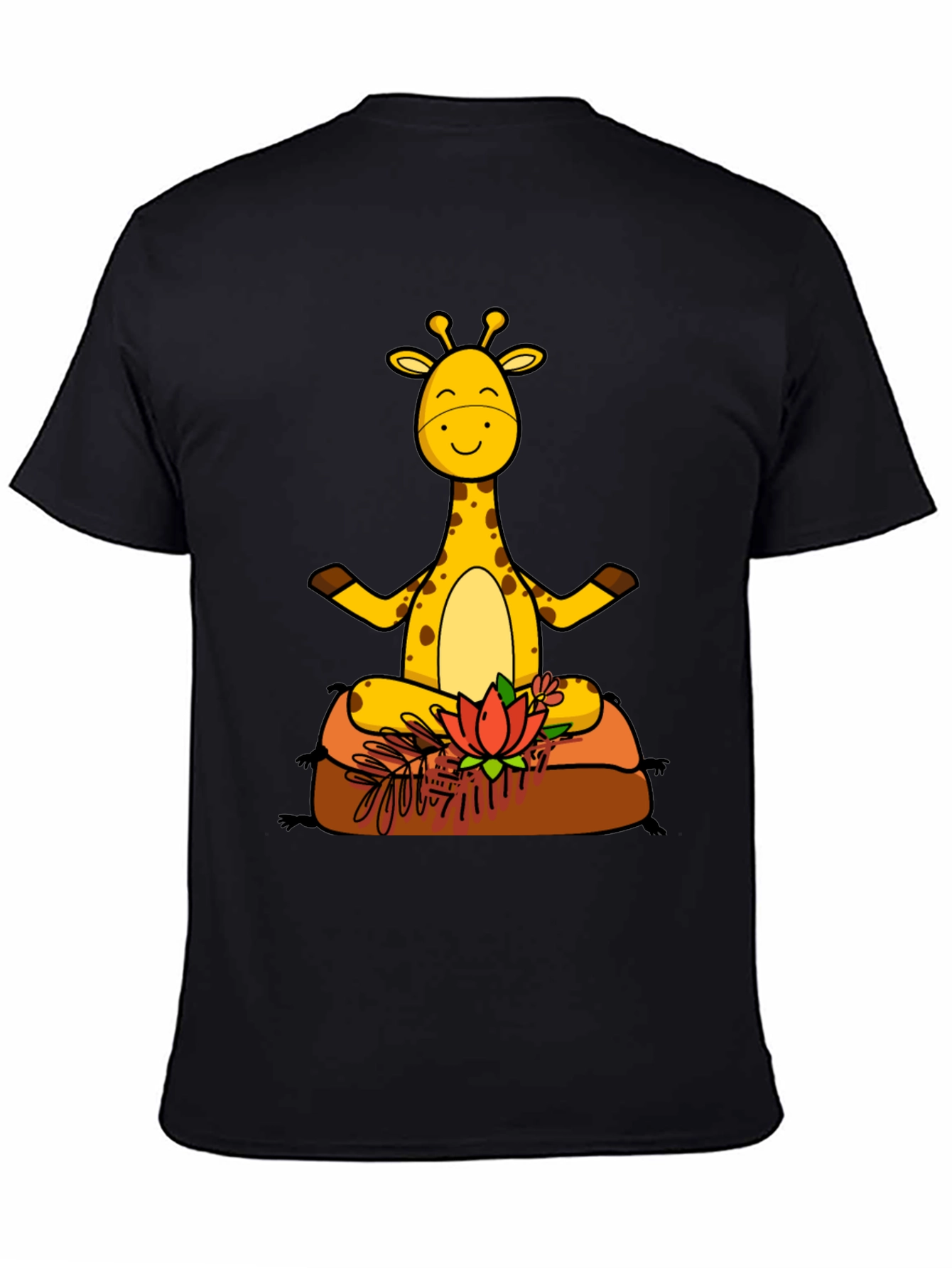 Yoga Giraffe Black T-Shirt