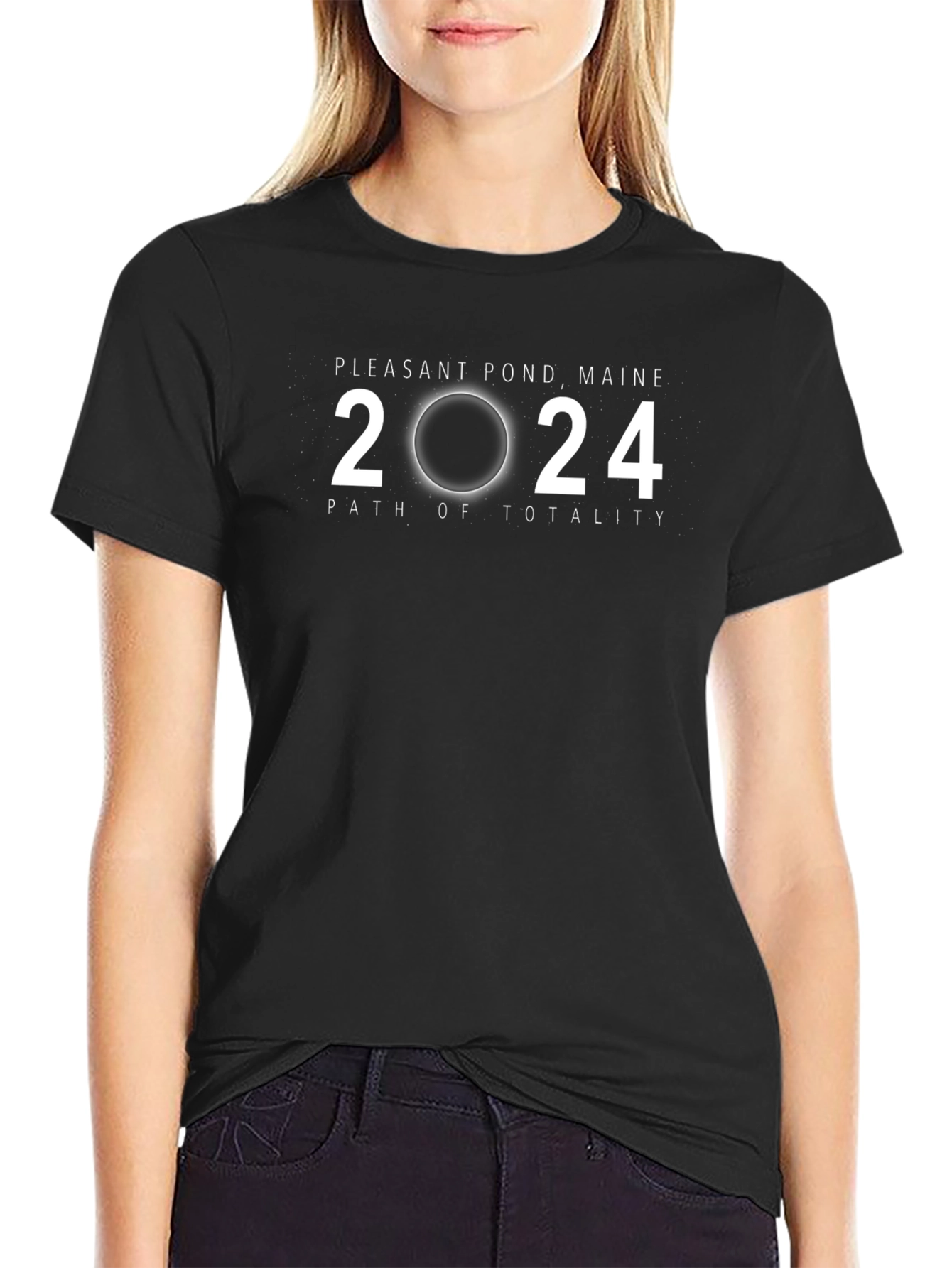 Pleasant Pond Maine 2024 Total Solar Eclipse T-Shirt