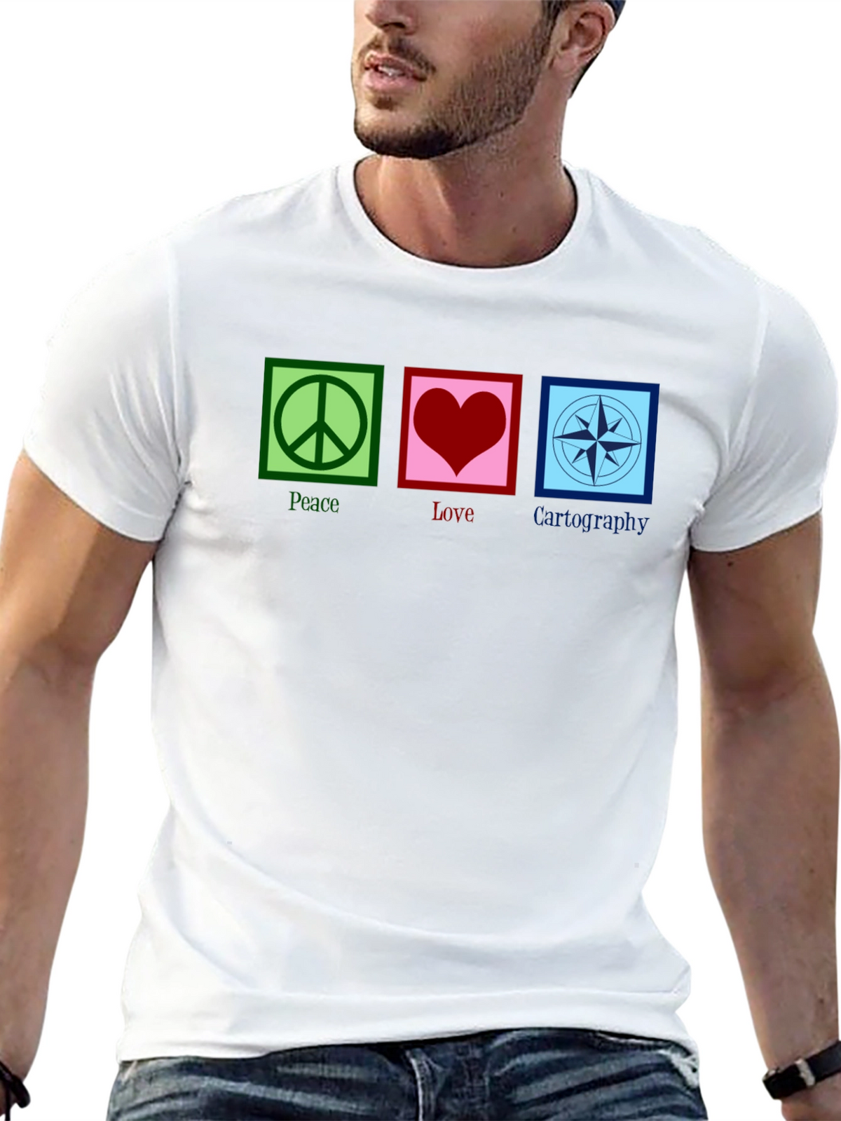 Peace Love Cartography Black T-Shirt