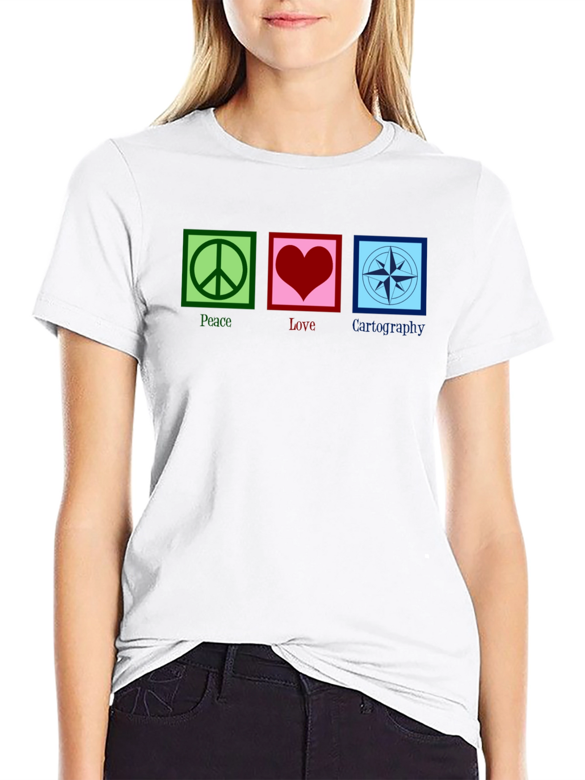Peace Love Cartography Black T-Shirt