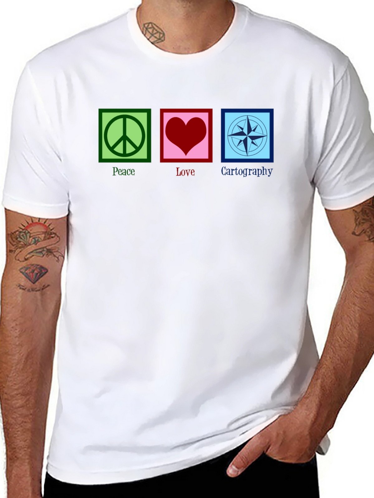 Peace Love Cartography Black T-Shirt
