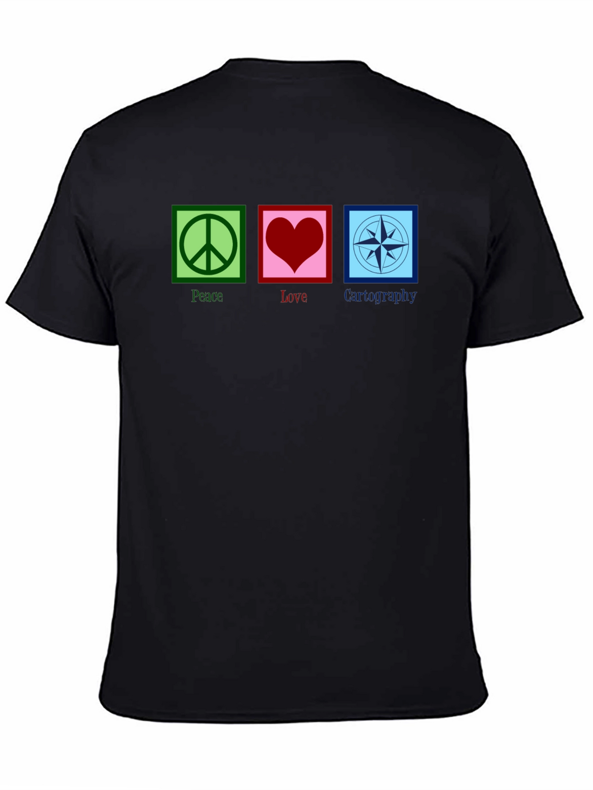 Peace Love Cartography Black T-Shirt