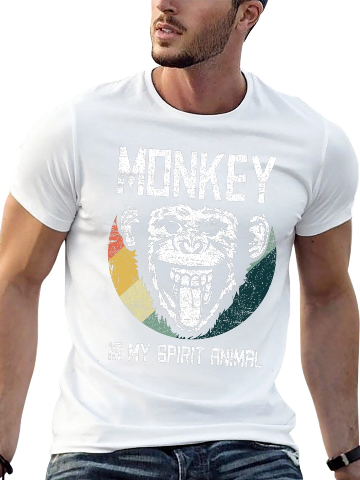 Monkey Spirit Animal Graphic Tee - Fun Novelty T-Shirt