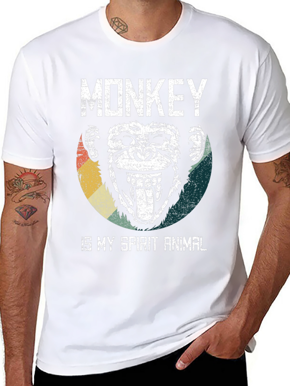 Monkey Spirit Animal Graphic Tee - Fun Novelty T-Shirt