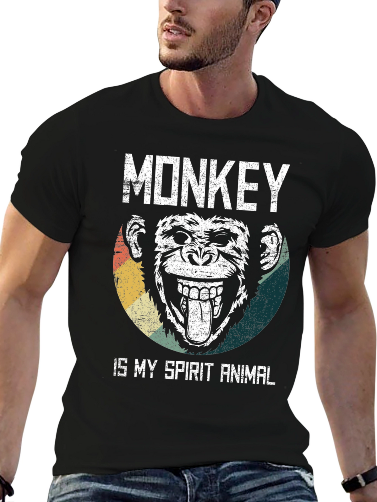 Monkey Spirit Animal Graphic Tee - Fun Novelty T-Shirt