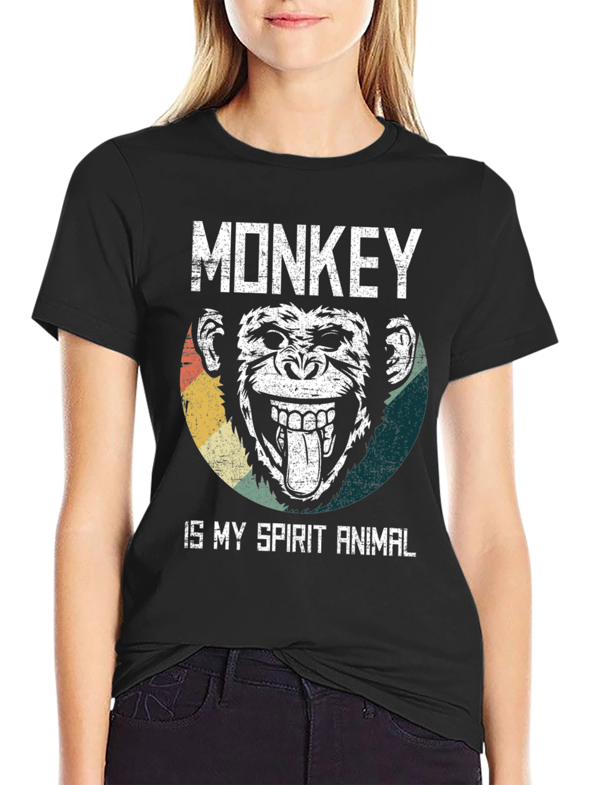 Monkey Spirit Animal Graphic Tee - Fun Novelty T-Shirt