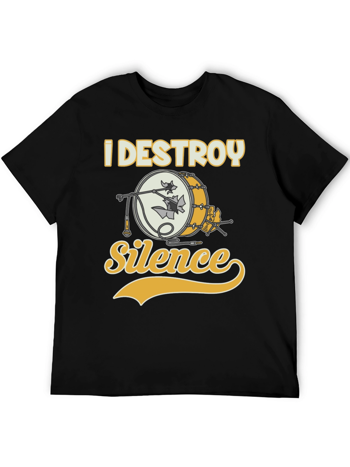 I Destroy Silence Drummer T-Shirt - Black