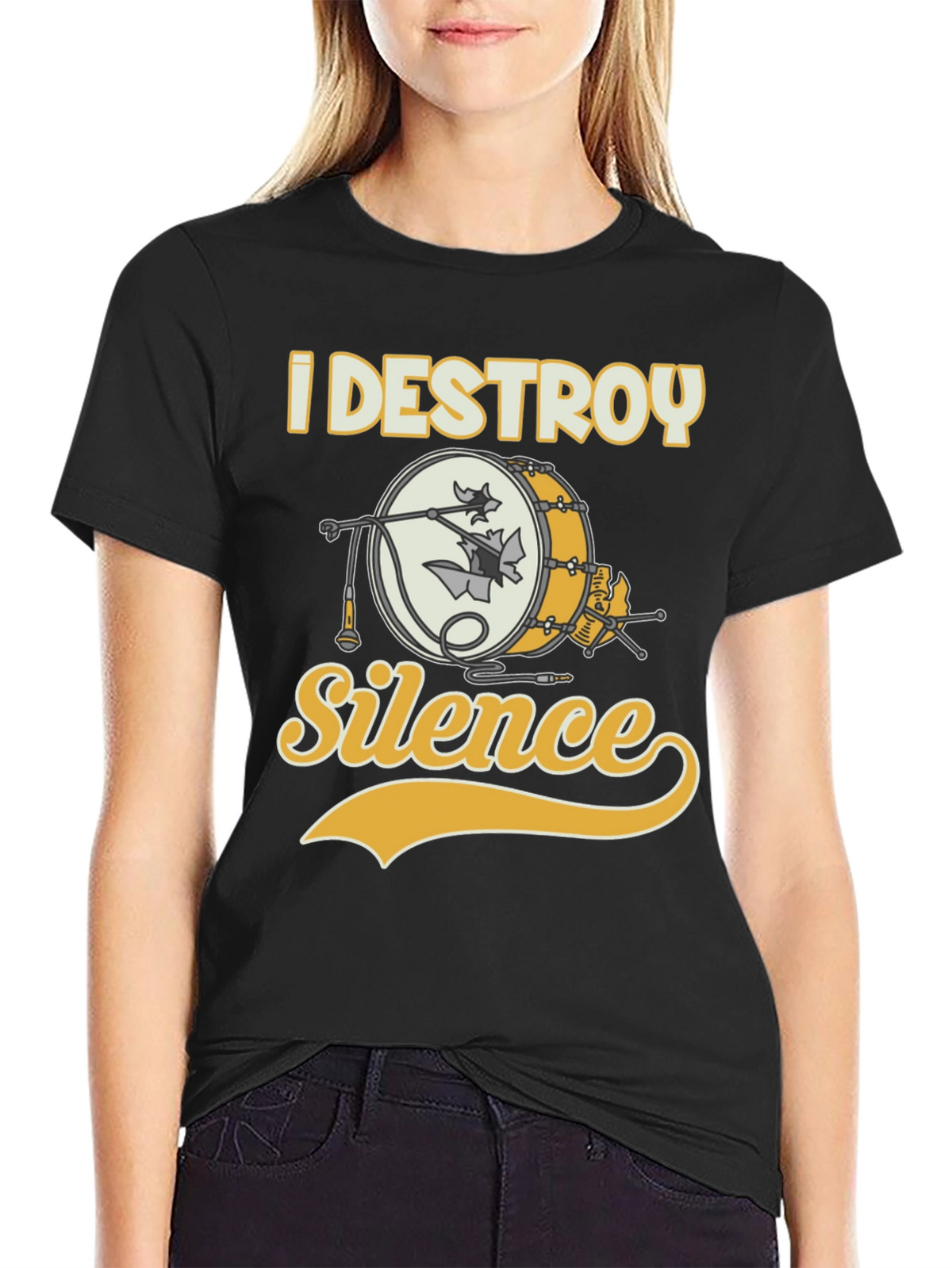 I Destroy Silence Drummer T-Shirt - Black