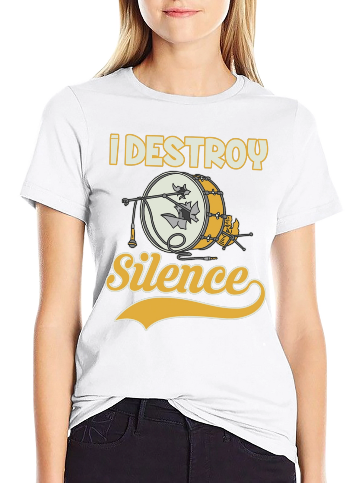 I Destroy Silence Drummer T-Shirt - Black