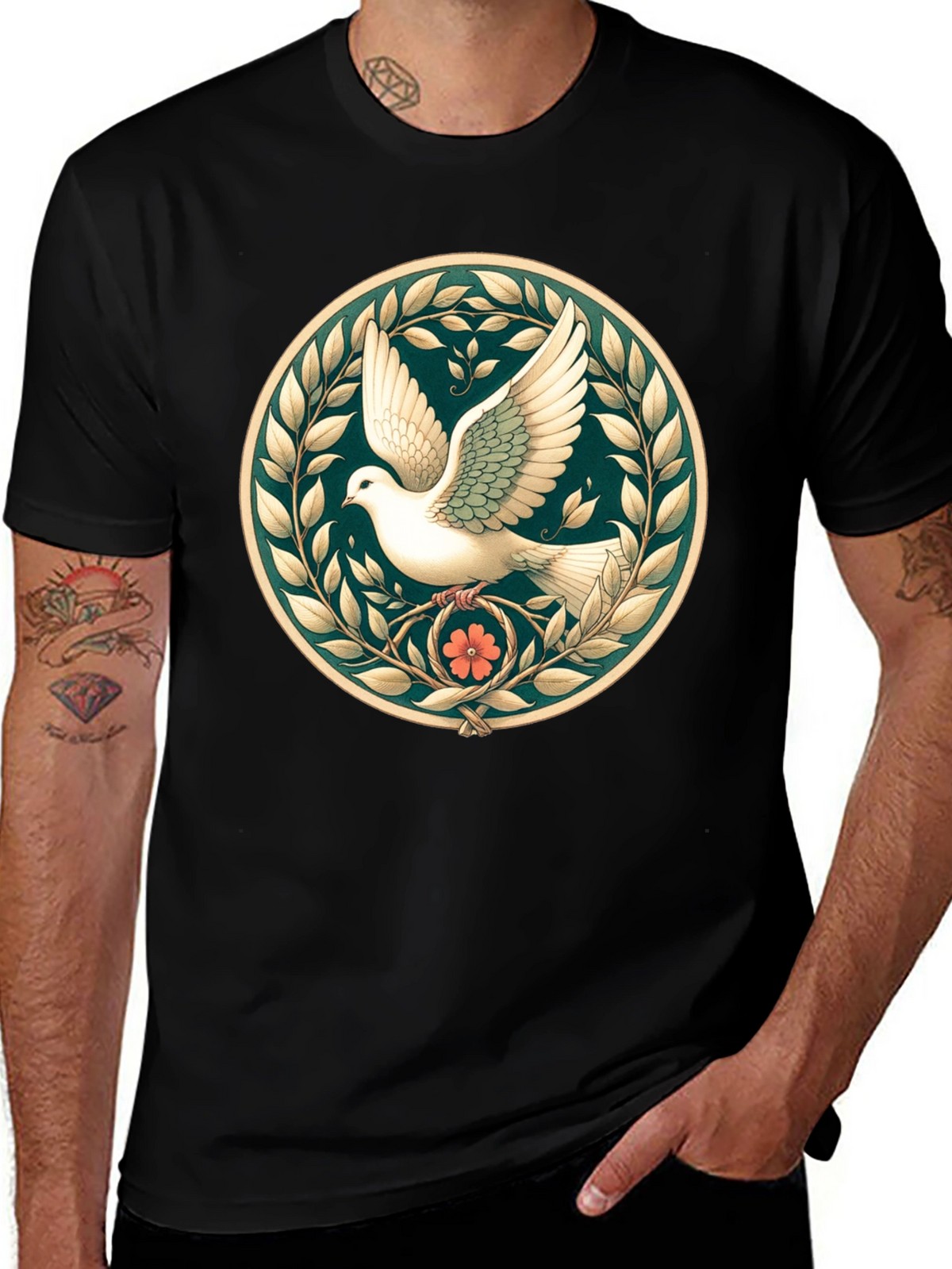 Peace Dove Graphic Tee - Black Unisex Shirt