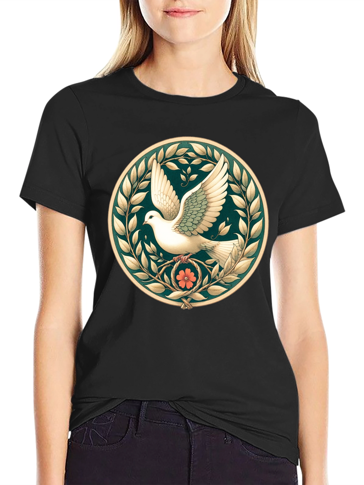 Peace Dove Graphic Tee - Black Unisex Shirt