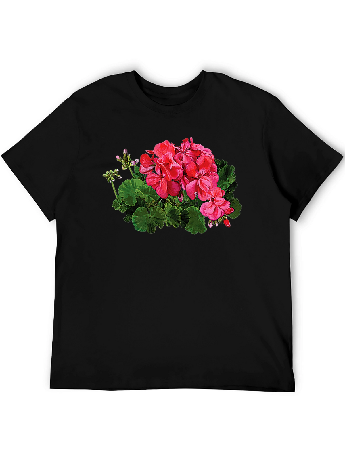 Floral Graphic Print Black T-Shirt