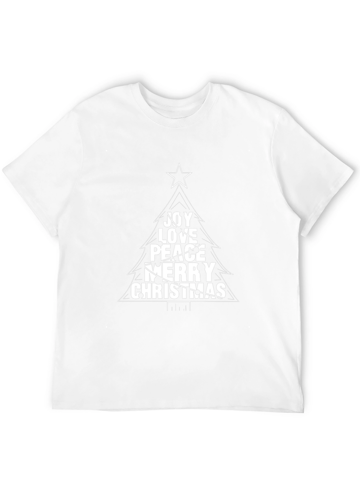 Joy Love Peace Christmas Tree Graphic T-Shirt