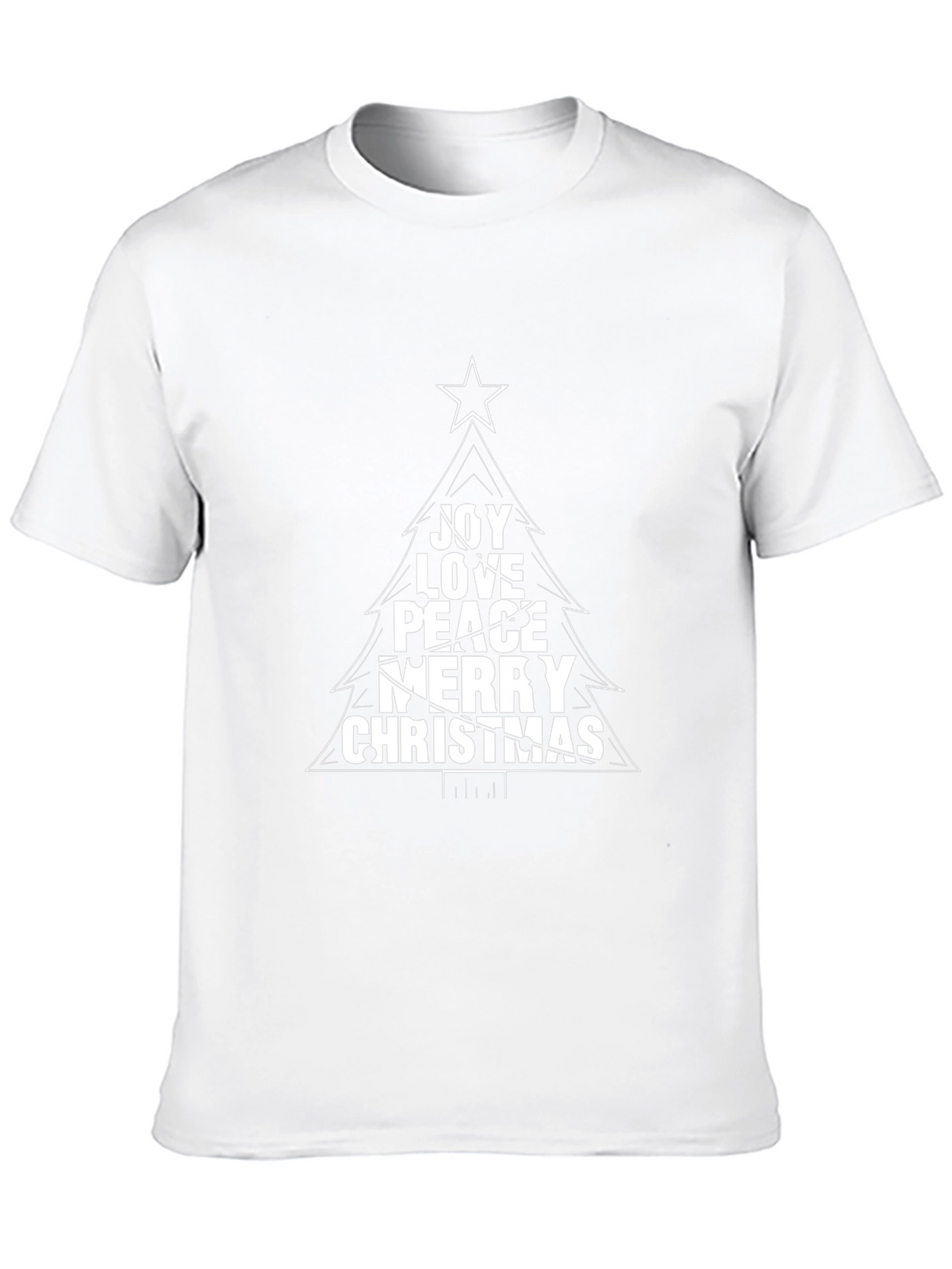 Joy Love Peace Christmas Tree Graphic T-Shirt
