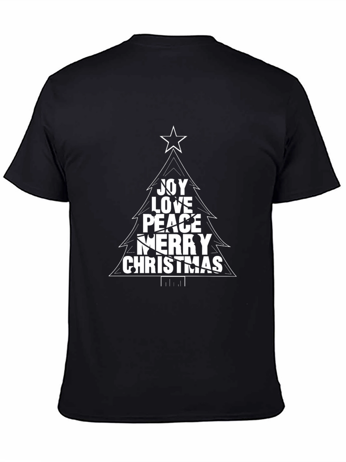 Joy Love Peace Christmas Tree Graphic T-Shirt