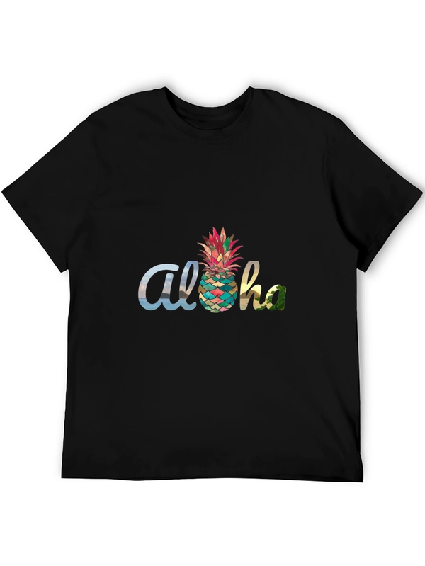 Aloha Pineapple Graphic T-Shirt - Tropical Vibes