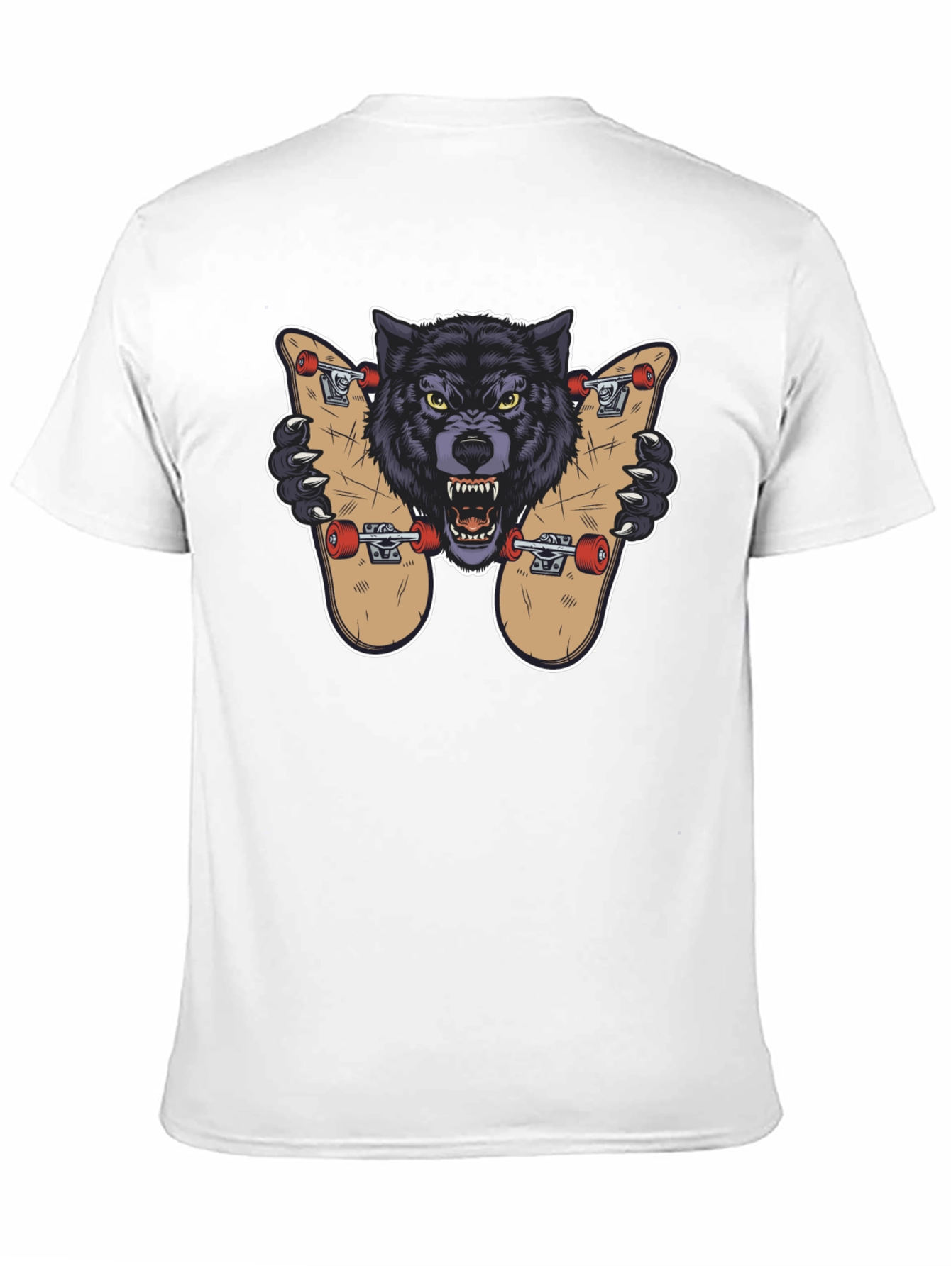 Wolf Skateboard Graphic T-Shirt