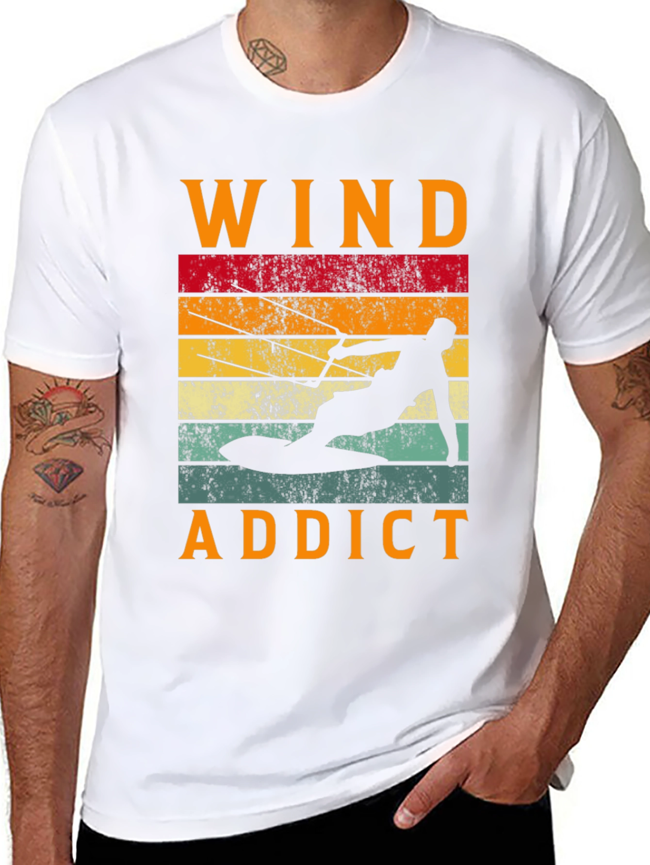 Wind Addict Graphic Tee - Kitesurfing Design
