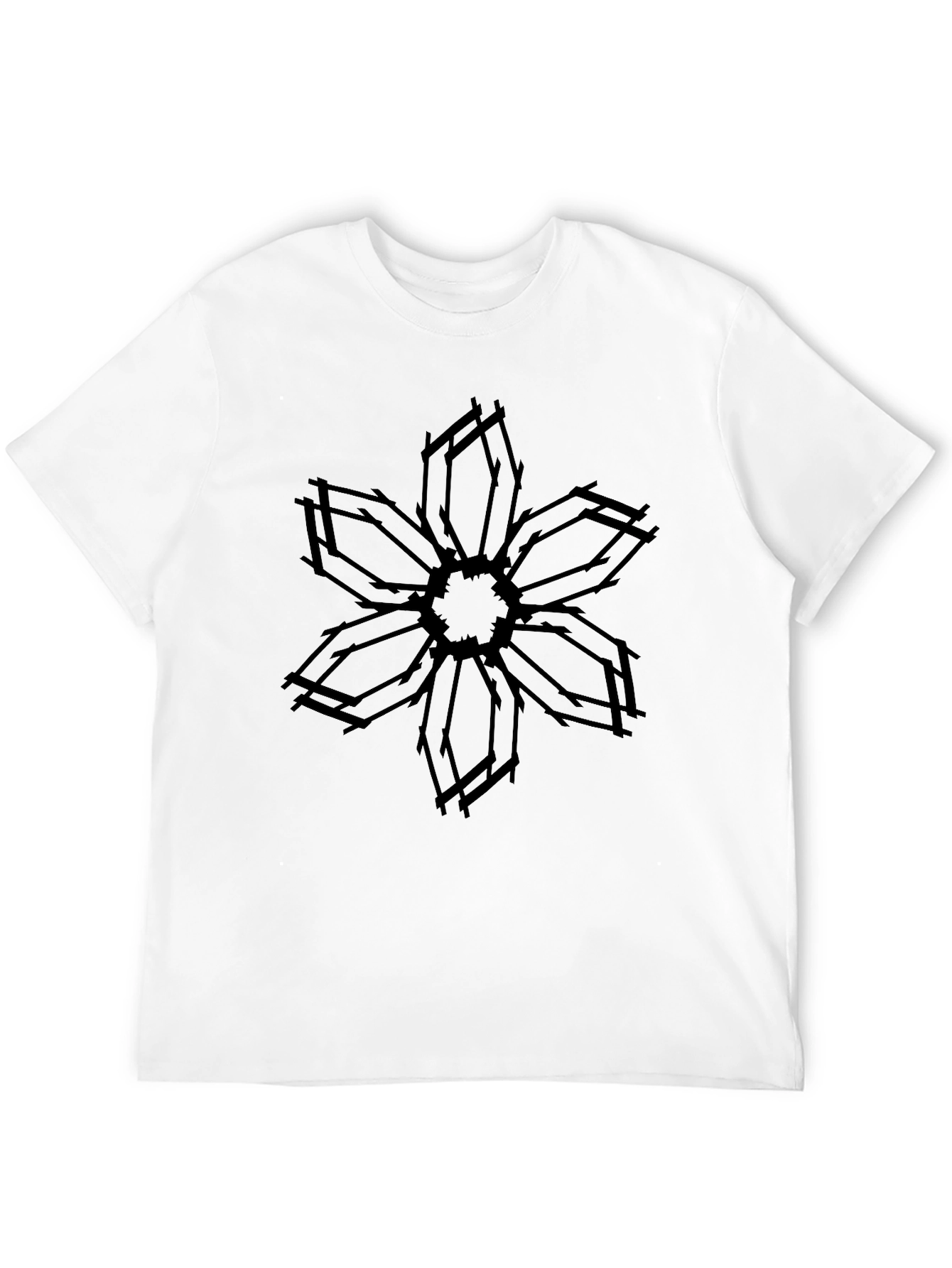 Abstract Flower Graphic Black T-Shirt