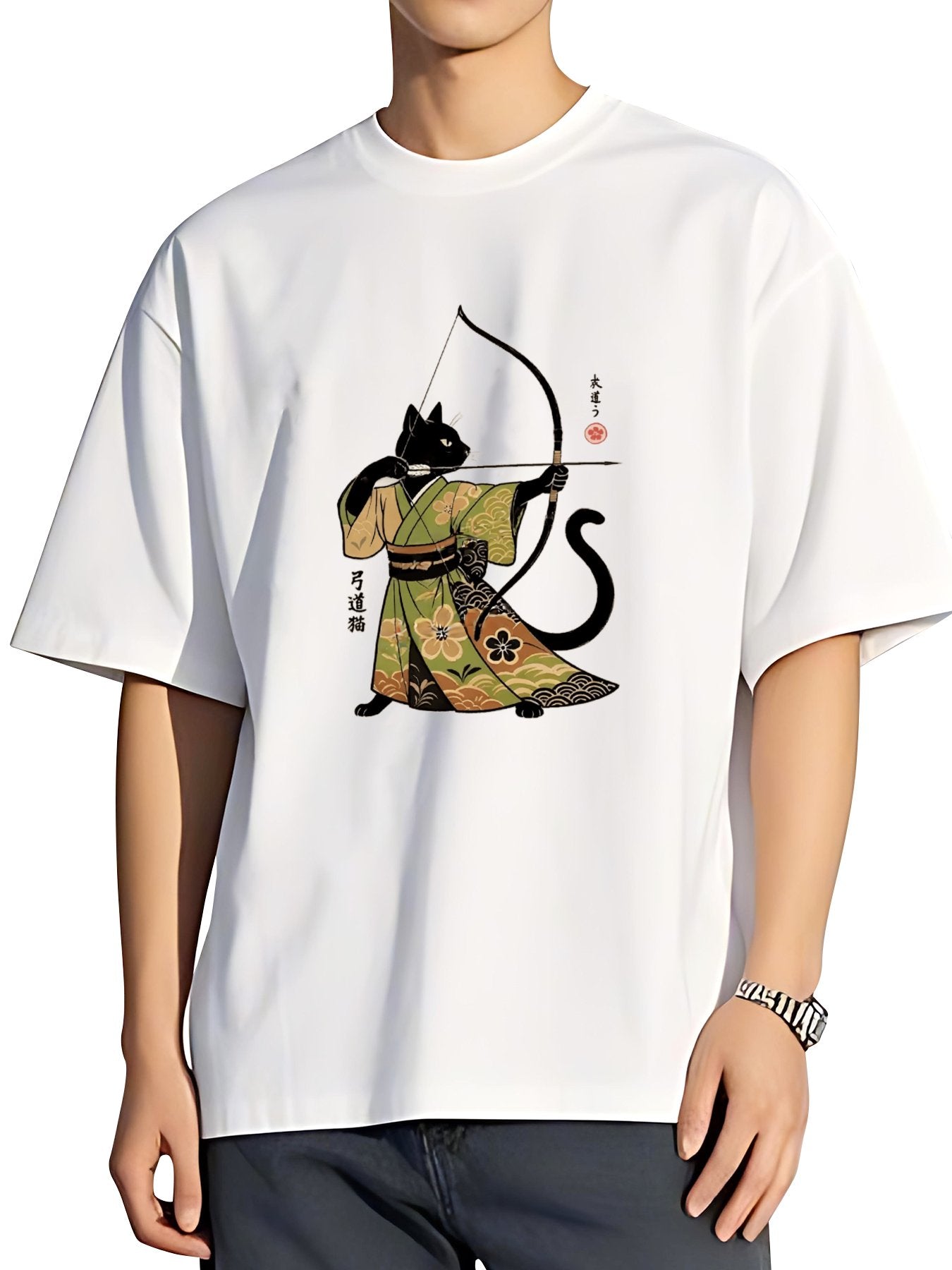 T-shirt Tokyo-tiger-japan-cat-archery-washed-t-shirt