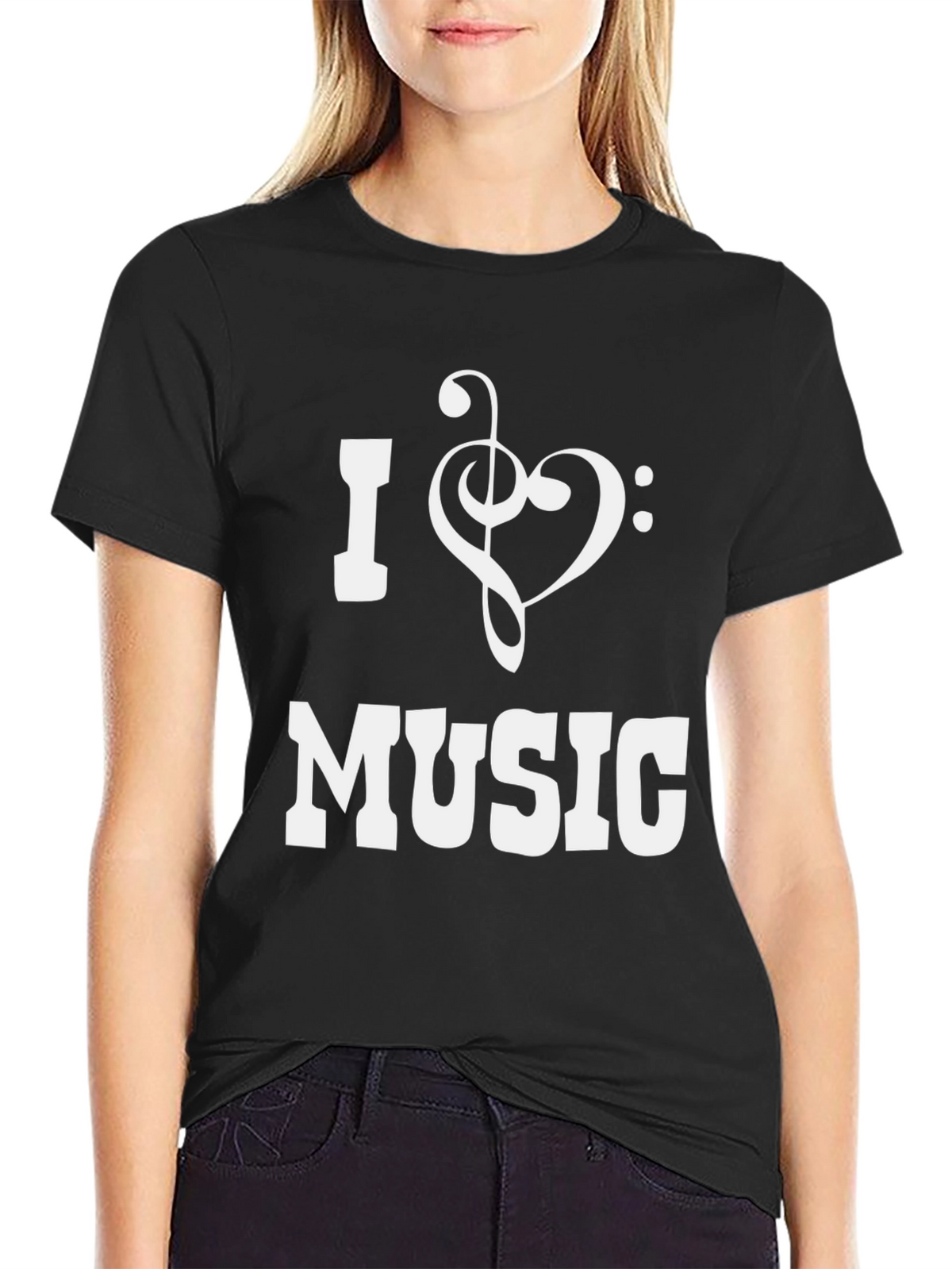 I Heart Music Graphic T-Shirt - Black Cotton Tee
