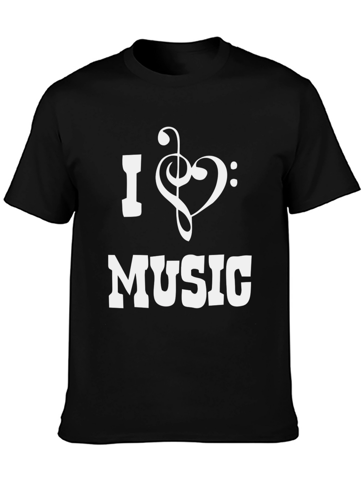 I Heart Music Graphic T-Shirt - Black Cotton Tee
