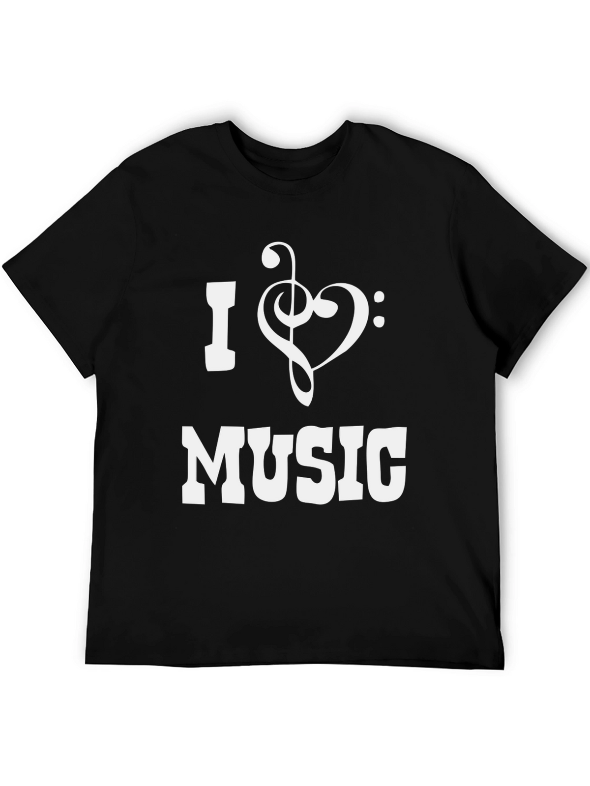 I Heart Music Graphic T-Shirt - Black Cotton Tee