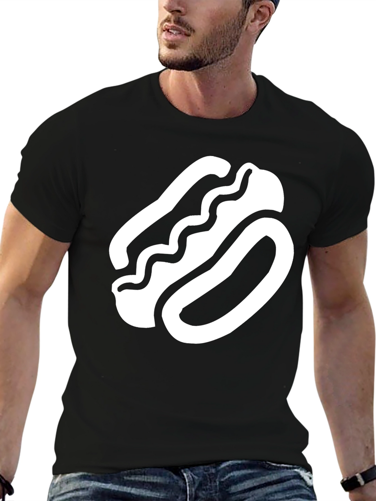 Hot Dog Graphic T-Shirt - Unisex Black Tee