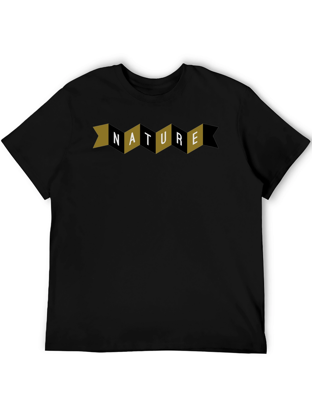 Nature Graphic Print Black Crew Neck T-Shirt