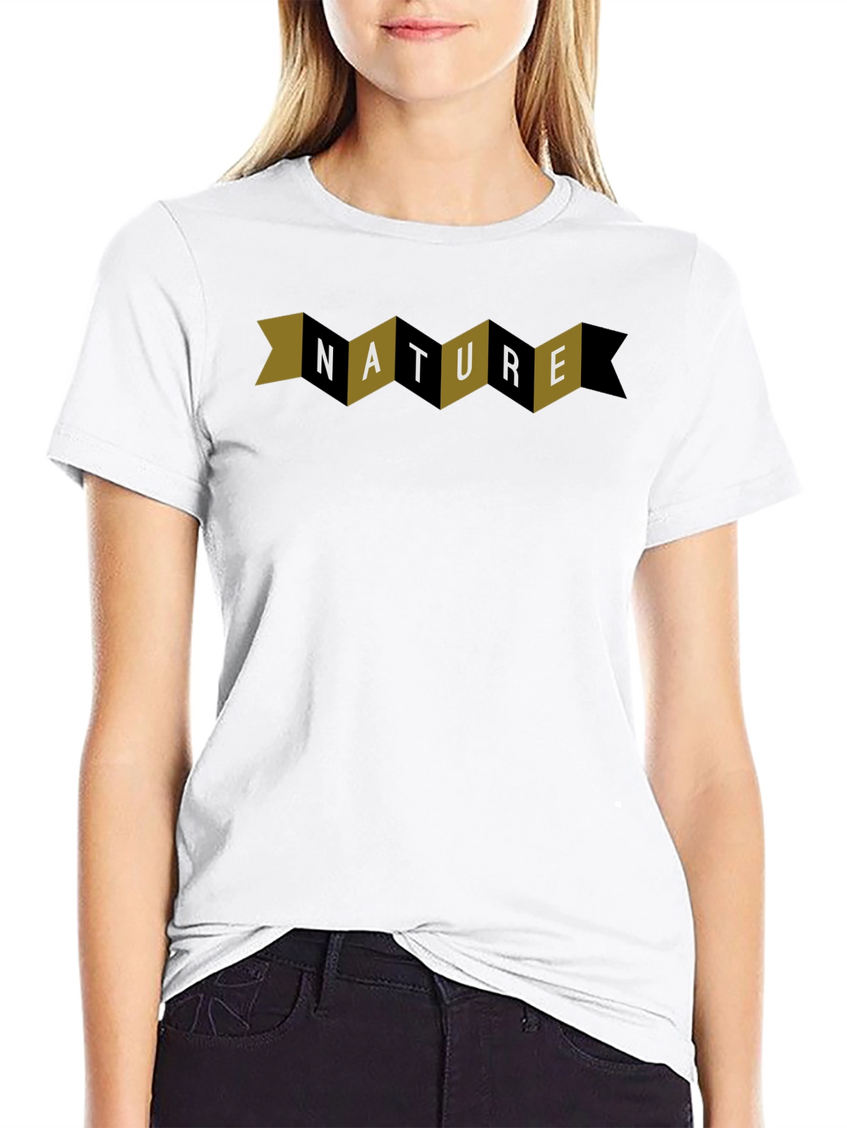 Nature Graphic Print Black Crew Neck T-Shirt