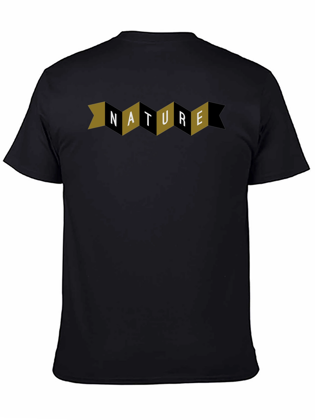 Nature Graphic Print Black Crew Neck T-Shirt