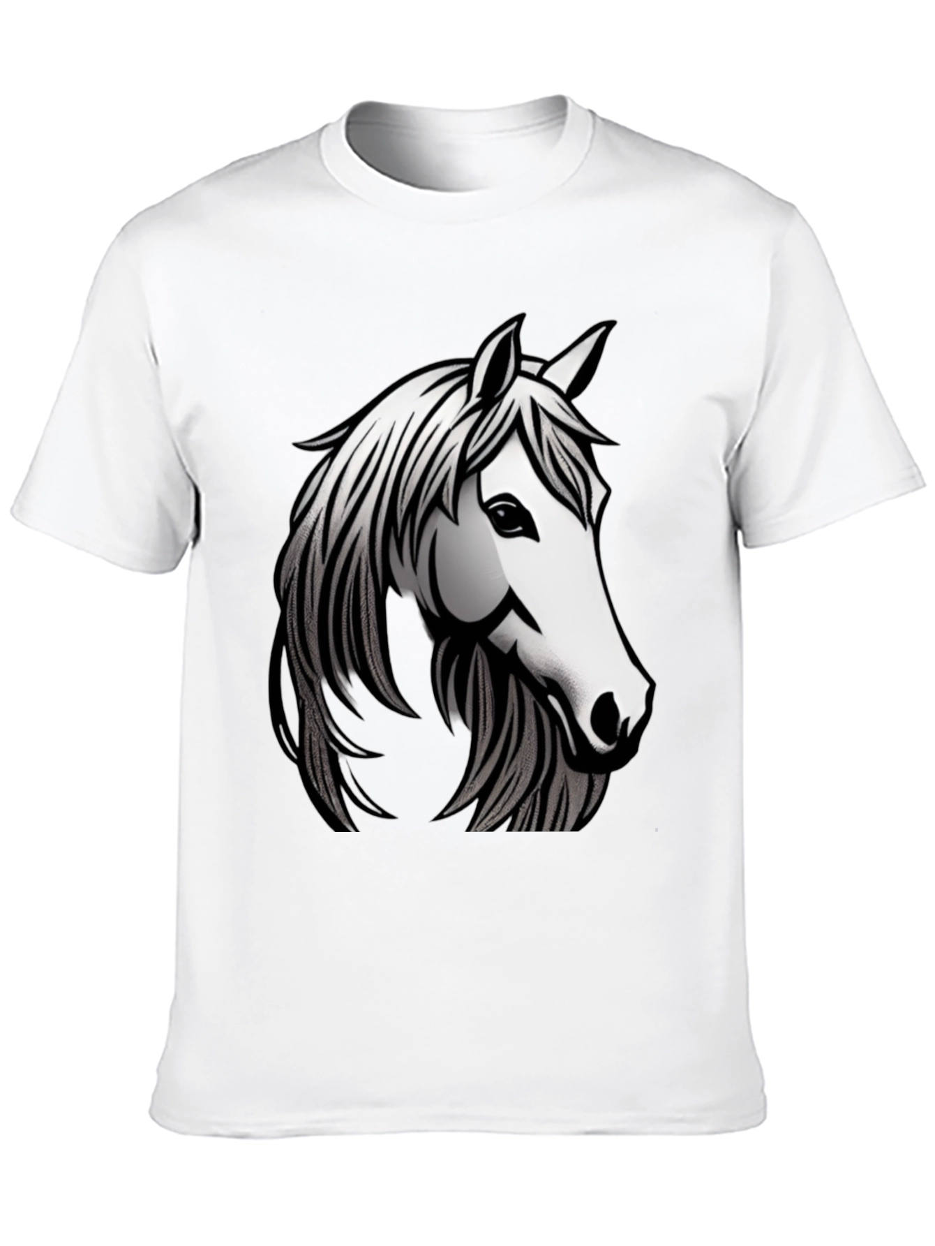 Black T-Shirt with Horse Graphic
