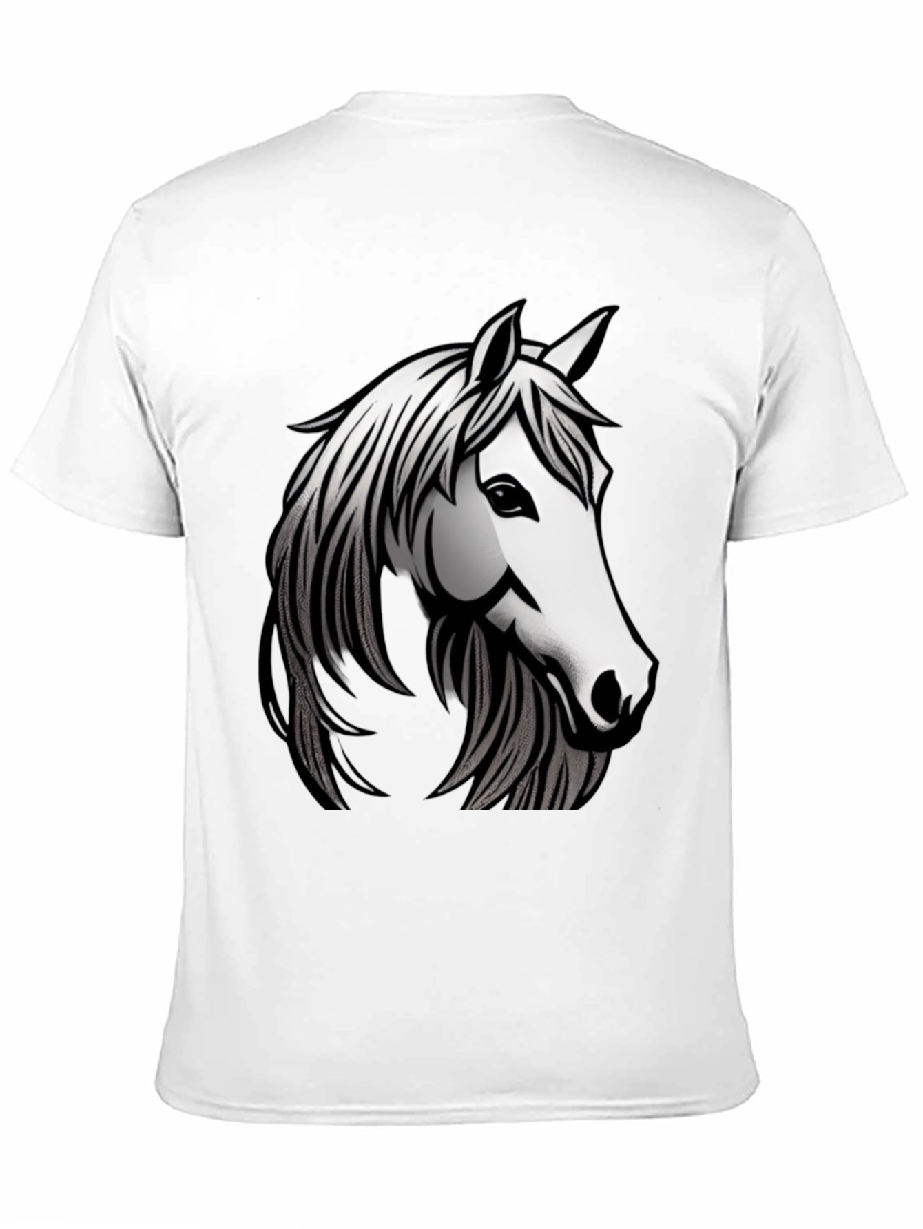 Black T-Shirt with Horse Graphic
