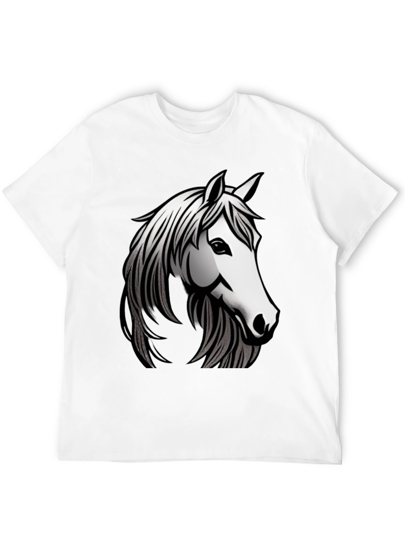 Black T-Shirt with Horse Graphic