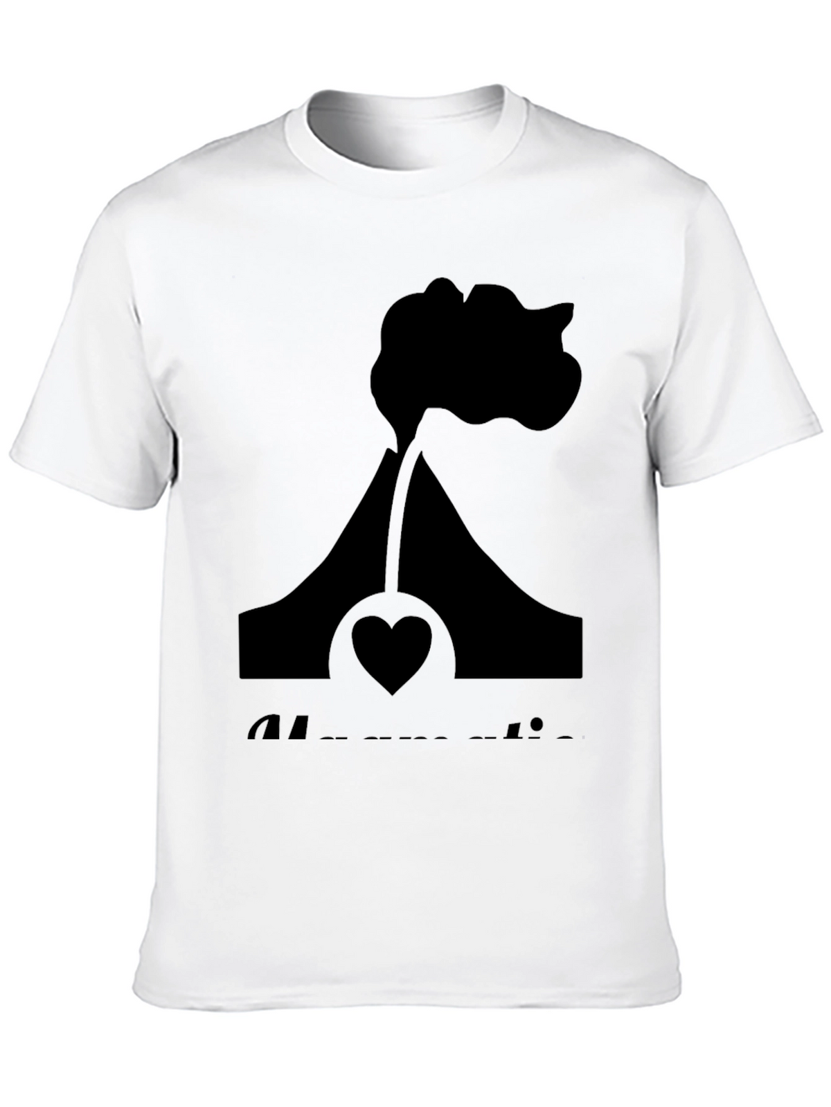 Volcano Heart Graphic Tee - Black Casual Shirt