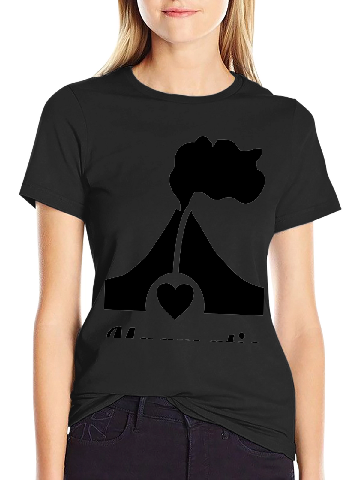 Volcano Heart Graphic Tee - Black Casual Shirt