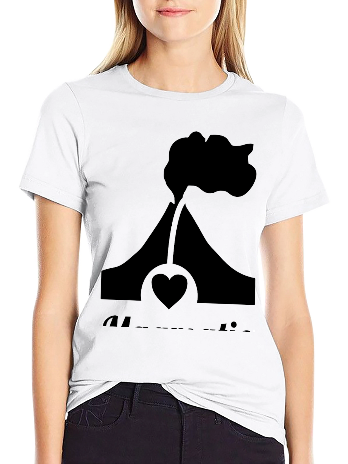 Volcano Heart Graphic Tee - Black Casual Shirt