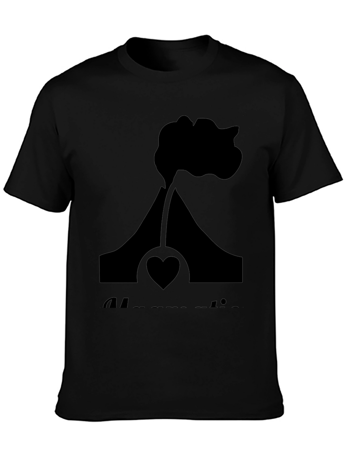 Volcano Heart Graphic Tee - Black Casual Shirt